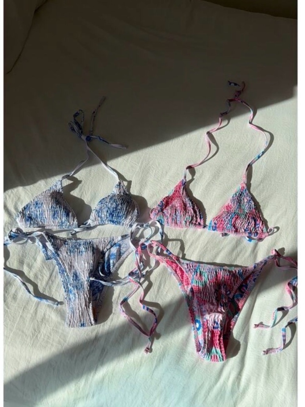 Set of 2 New Bikini Set Two-Piece Swimwear Floral Abstract Size M Women